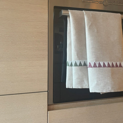Sharktooth Linen Kitchen Towel - Blue